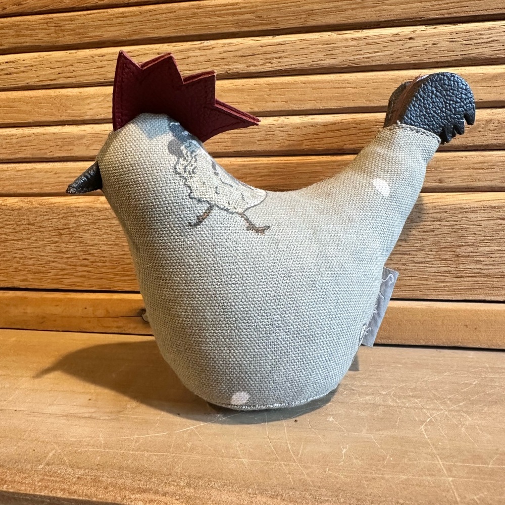 Gray Fabric Rooster Decor